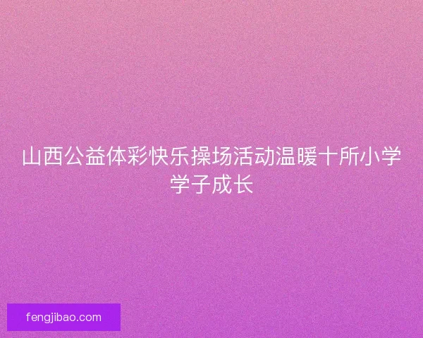 山西公益体彩快乐操场活动温暖十所小学学子成长